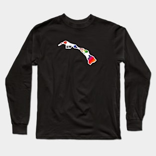 USA States: Hawaii (rainbow) Long Sleeve T-Shirt